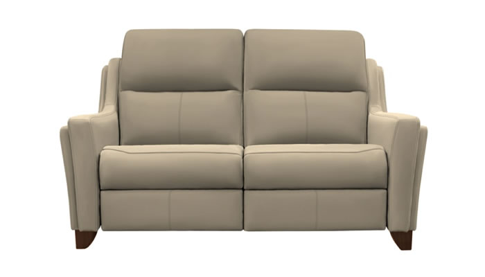 Parker Knoll Portland Two Seat Sofa Madri Putty Leather Mahogany Leg